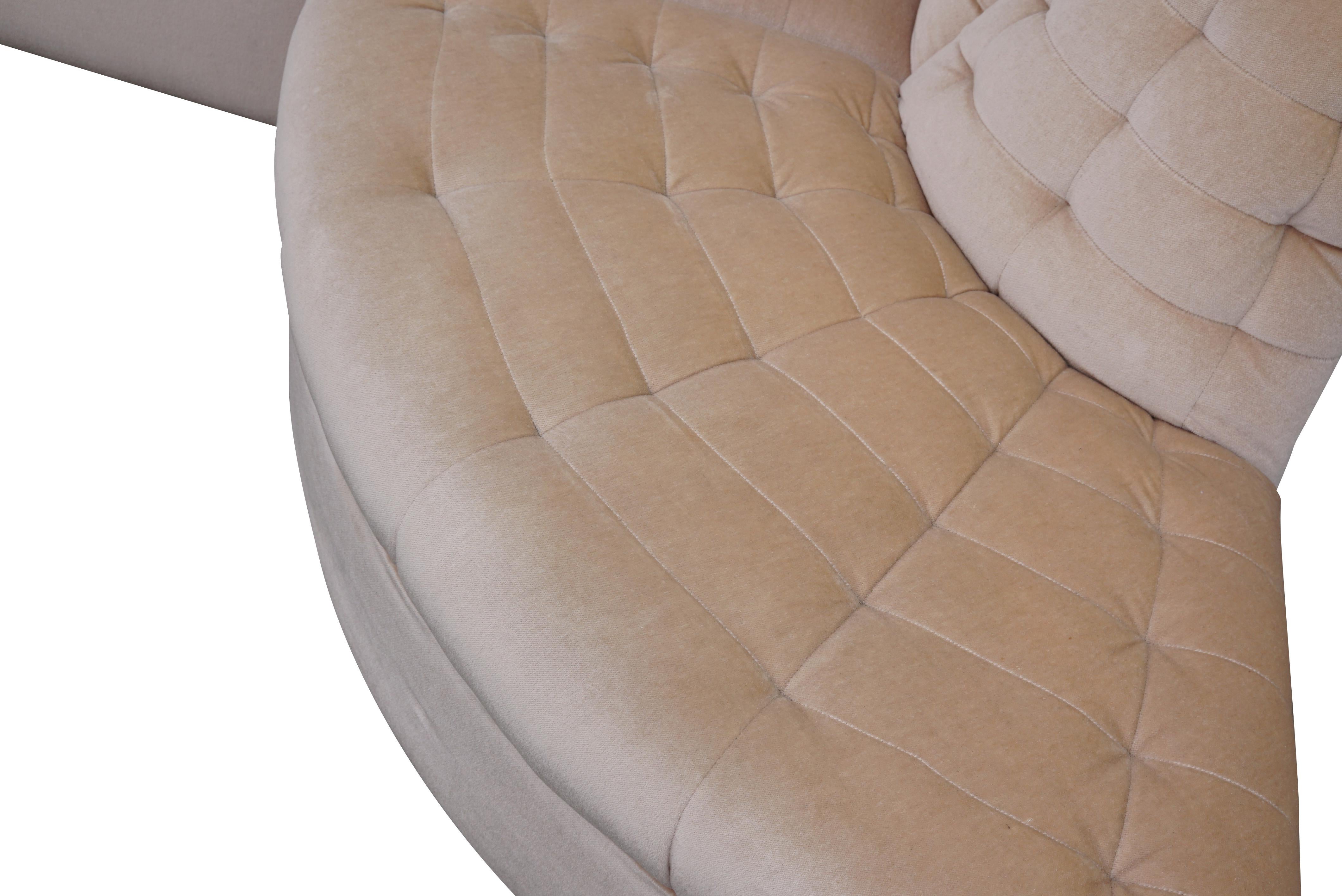 Divano componibile in velluto beige vintage di Laauser 7 elementi, Germania anni '70 in vendita 6
