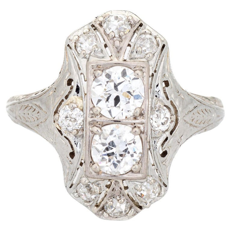 Vintage Belais Art Deco Diamond Ring 1.38ct 14k White Gold Fine Jewelry For  Sale at 1stDibs | belais jewelry, maria belais
