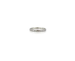 Vintage Belais White Gold Floral Wedding Band, Size 7.75, 1920s