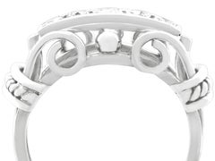 Vintage Belgian 1940s Diamond and White Gold Cocktail Ring