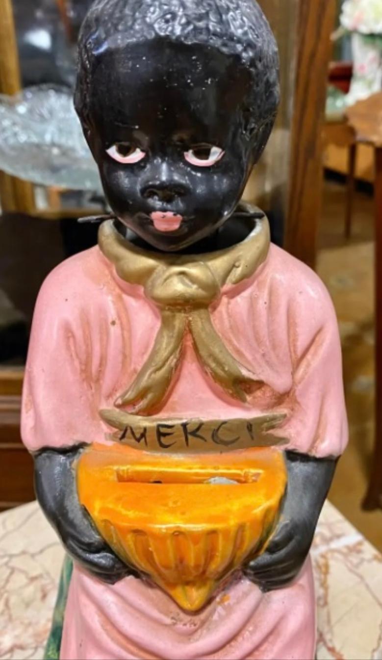 Hand-Painted Vintage Belgian Alms Box for Missionary’s in the Congo For Sale