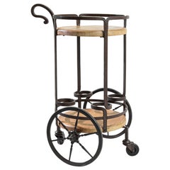 Antique Belgian Bar Cart on Wheels