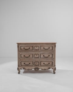 Vintage Belgian Bleached Oak Chest of Drawers