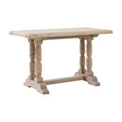 Vintage Belgian Bleached Oak Side Table