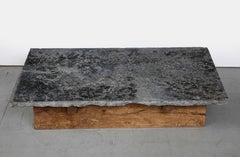 Vintage Belgian Bluestone Coffee Table with French Oak Base