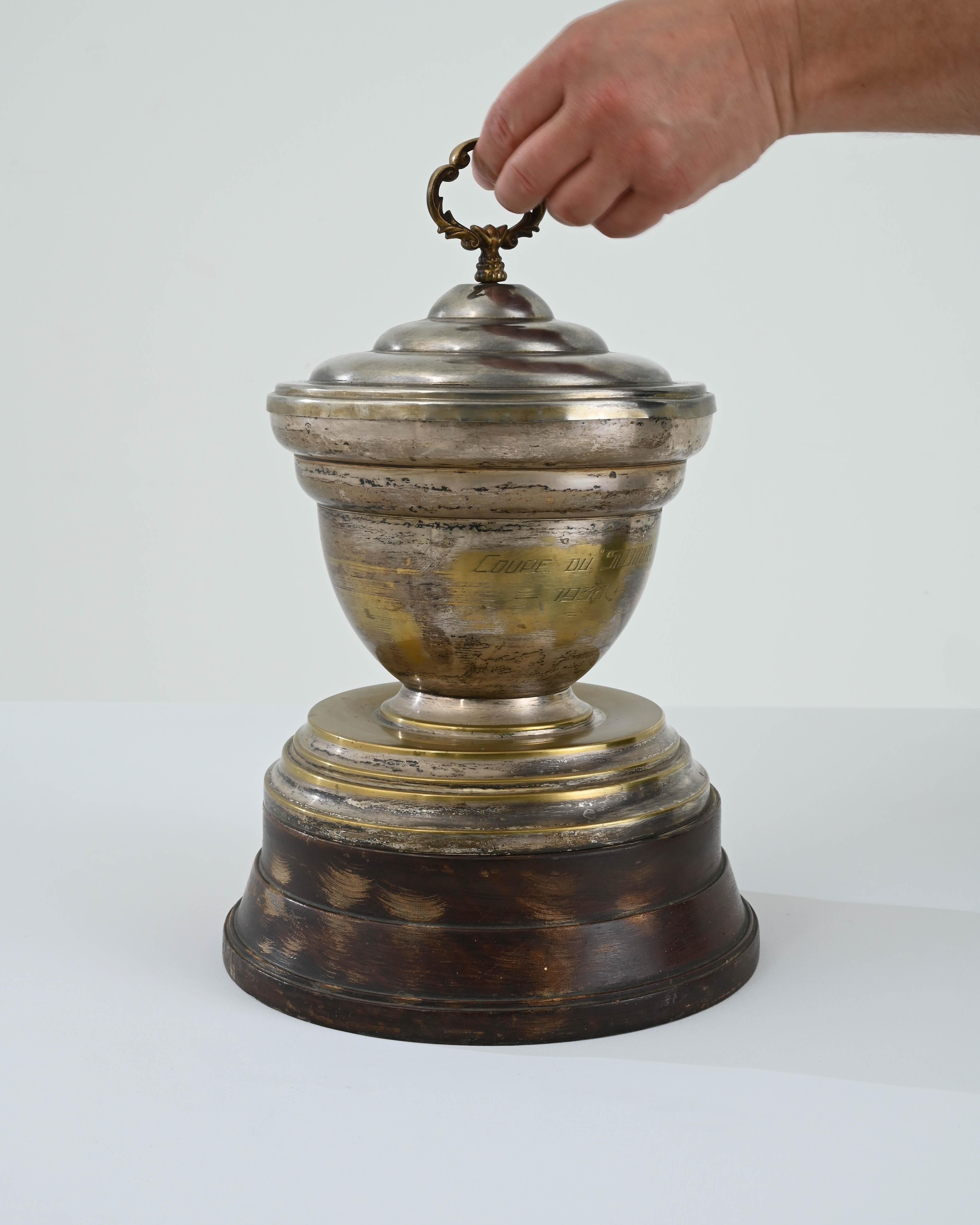 20th Century Vintage Belgian Brass Trophy Cup