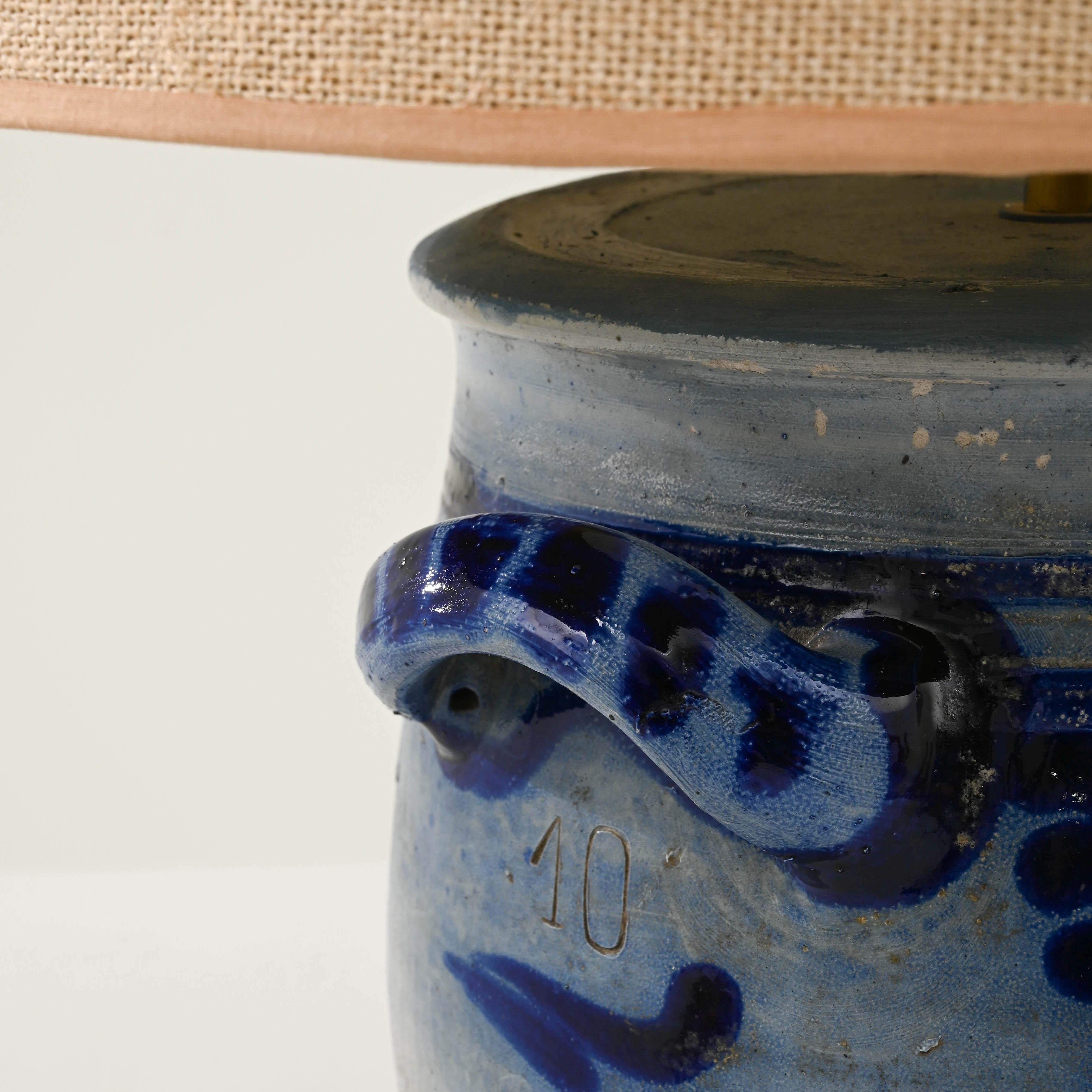 Vintage Belgian Ceramic Vase Table Lamp 5