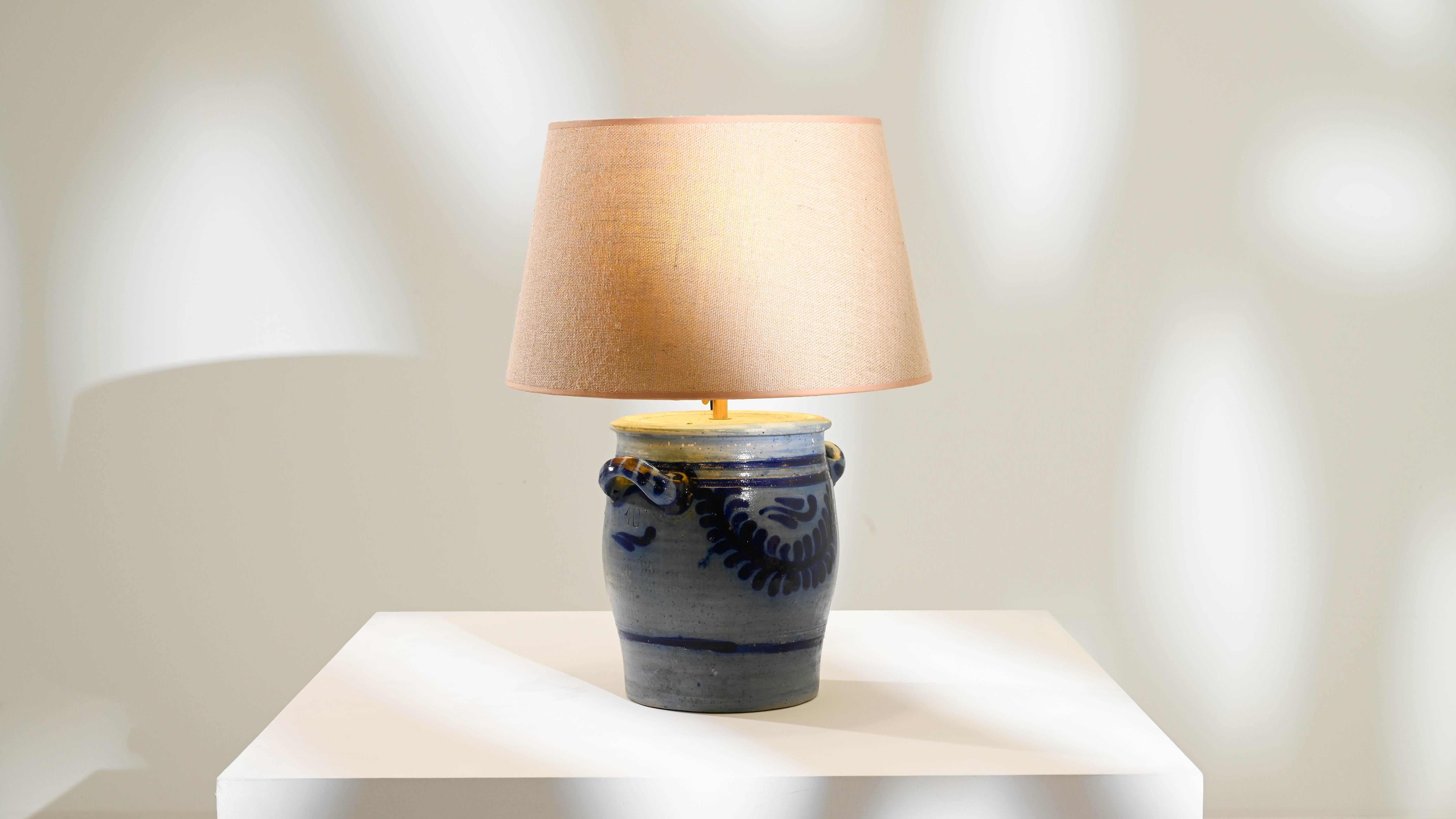 Vintage Belgian Ceramic Vase Table Lamp 4