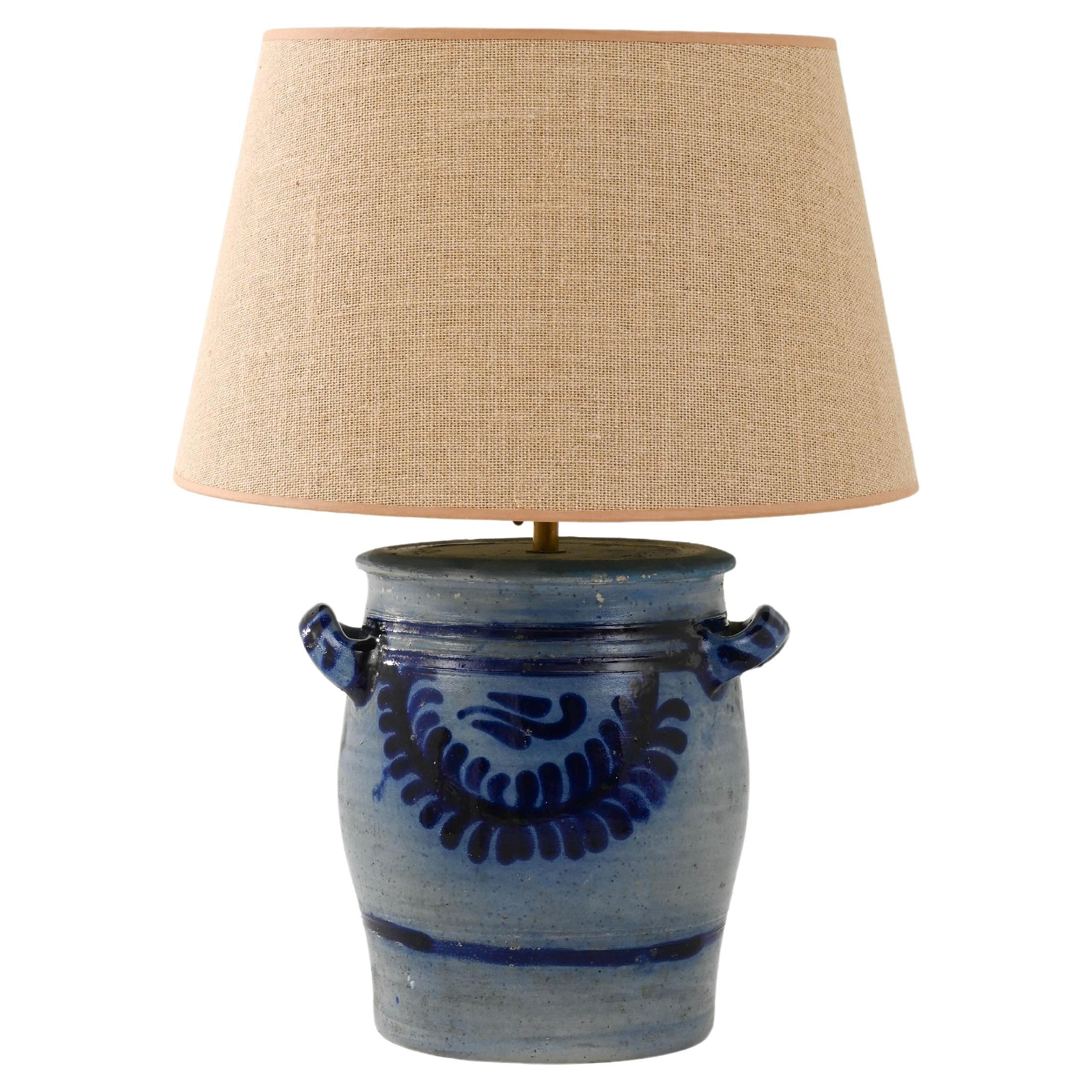 Vintage Belgian Ceramic Vase Table Lamp