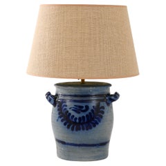 Vintage Belgian Ceramic Vase Table Lamp