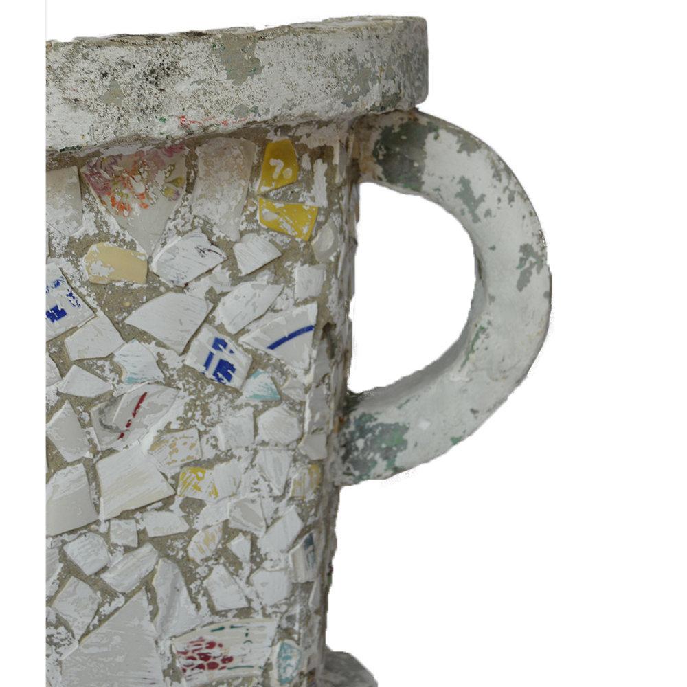 Jardinera de hormigón belga vintage Mosaico en venta