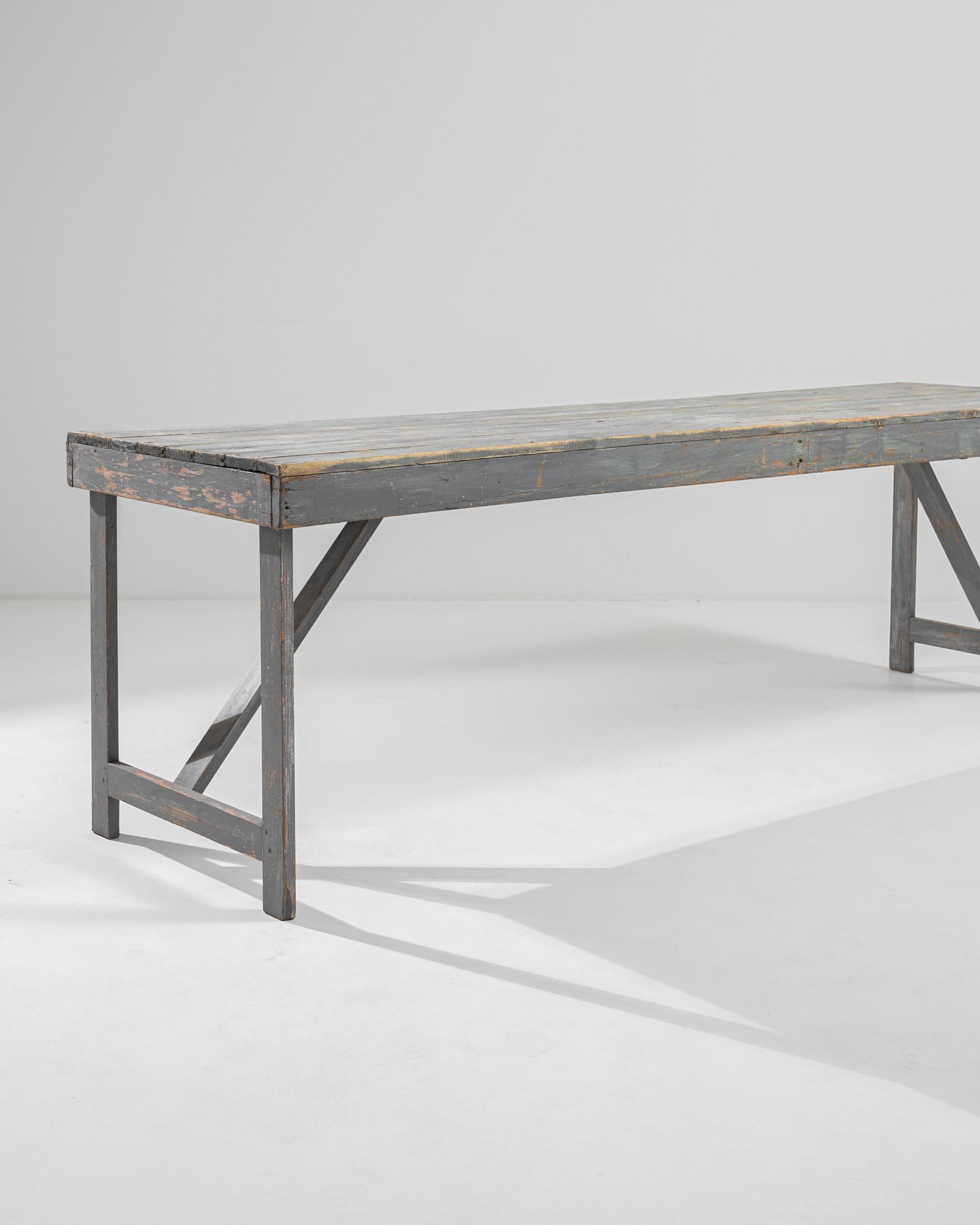 Vintage Belgian Country Patinated Table 1
