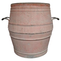 Bac à fleurs vintage belge de type « Dolly Tub » avec poignées, couleur saumon