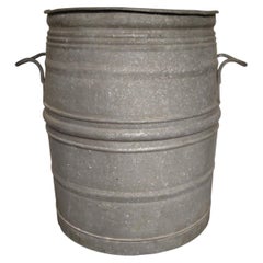 Vintage Belgian Galvanized Dolly Tub with Handles Planter