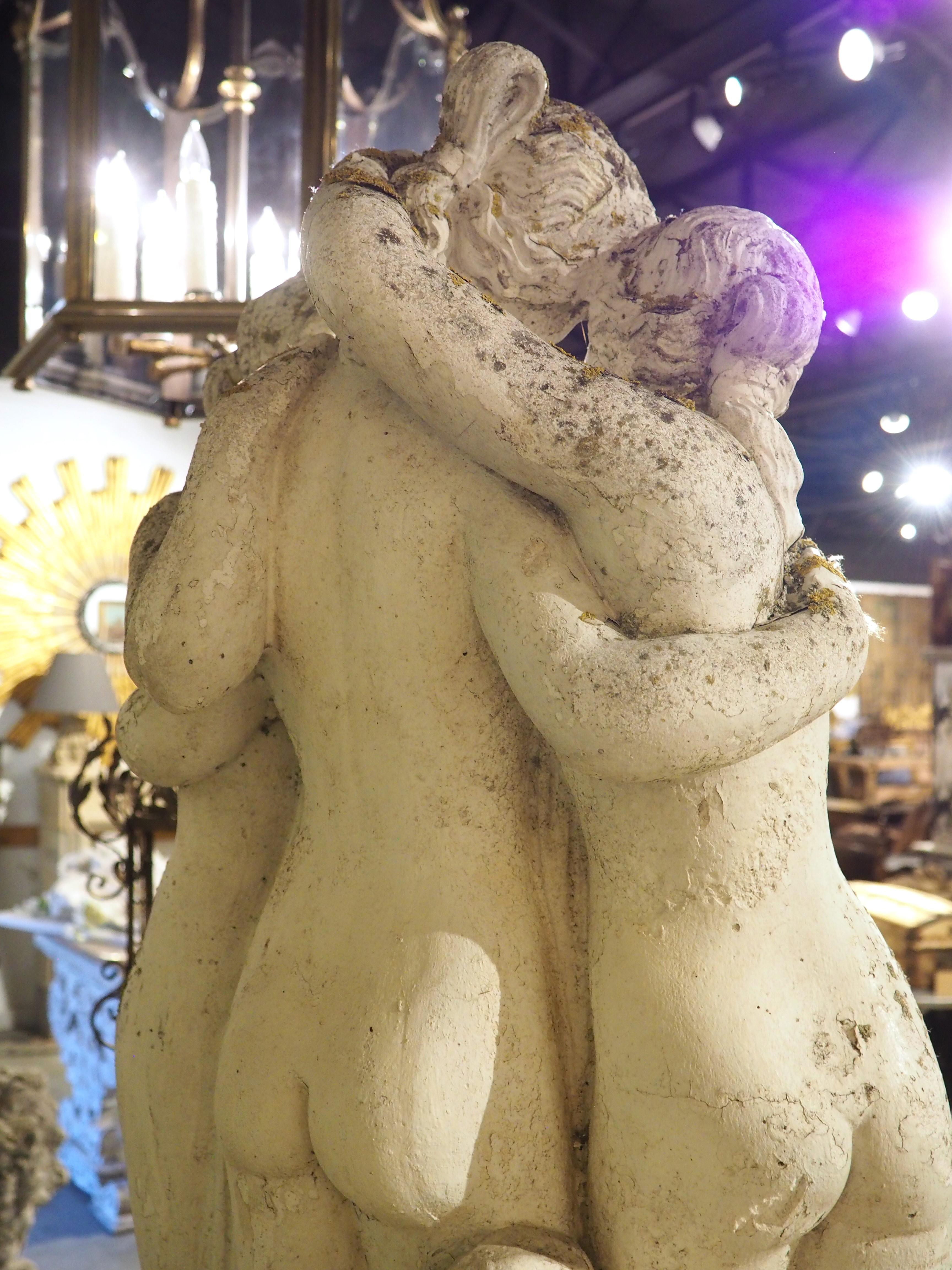 Stone Vintage Belgian Garden Statue, The Three Graces, after Antonio Canova, c. 1970