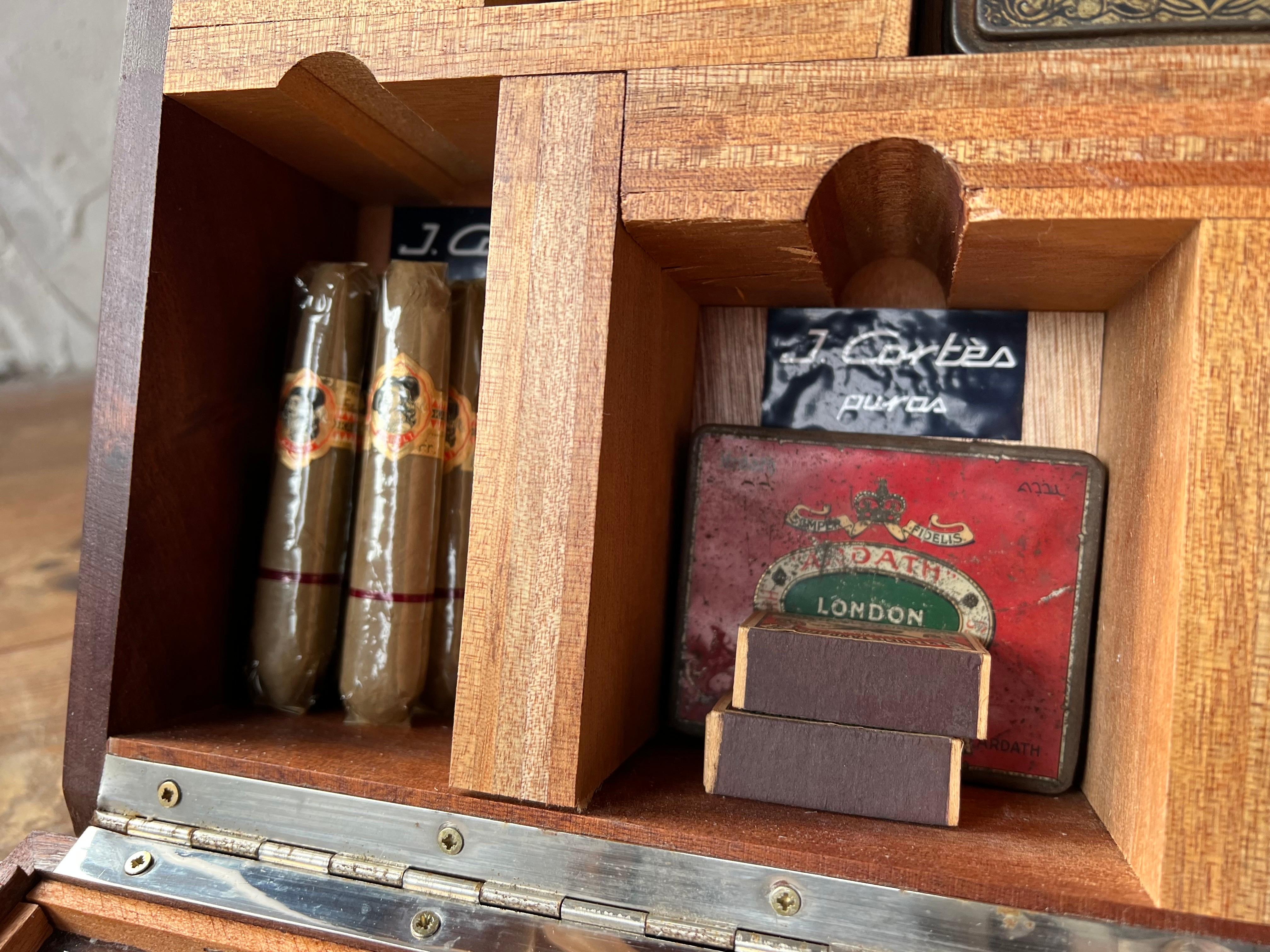 Vintage Belgian J. Cortes cigar counter display cabinet, smoking cabinet For Sale 4