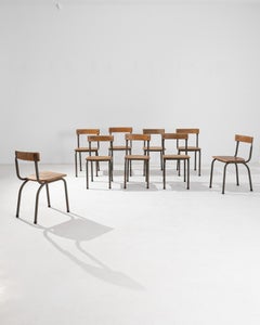 Vintage Belgian Metal Chairs by Tubax, Set of Nine