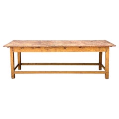 Vintage Belgian Monumental Rustic Wood Farm Table
