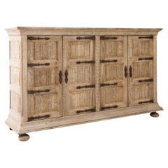 Vintage Belgian Neo-Gothic Oak Buffet