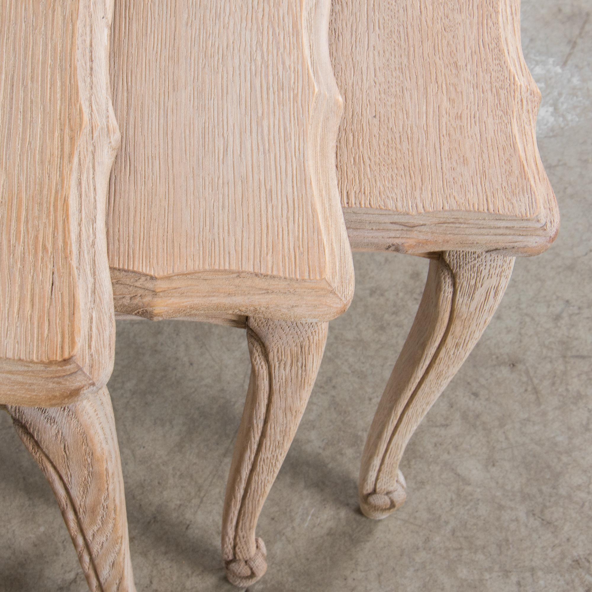 Oak Vintage Belgian Nesting Wooden Tables