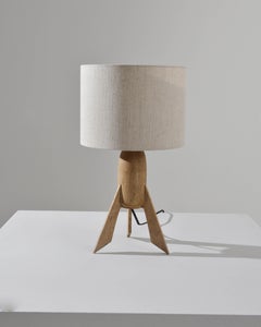 Vintage Belgian Oak Table Lamp