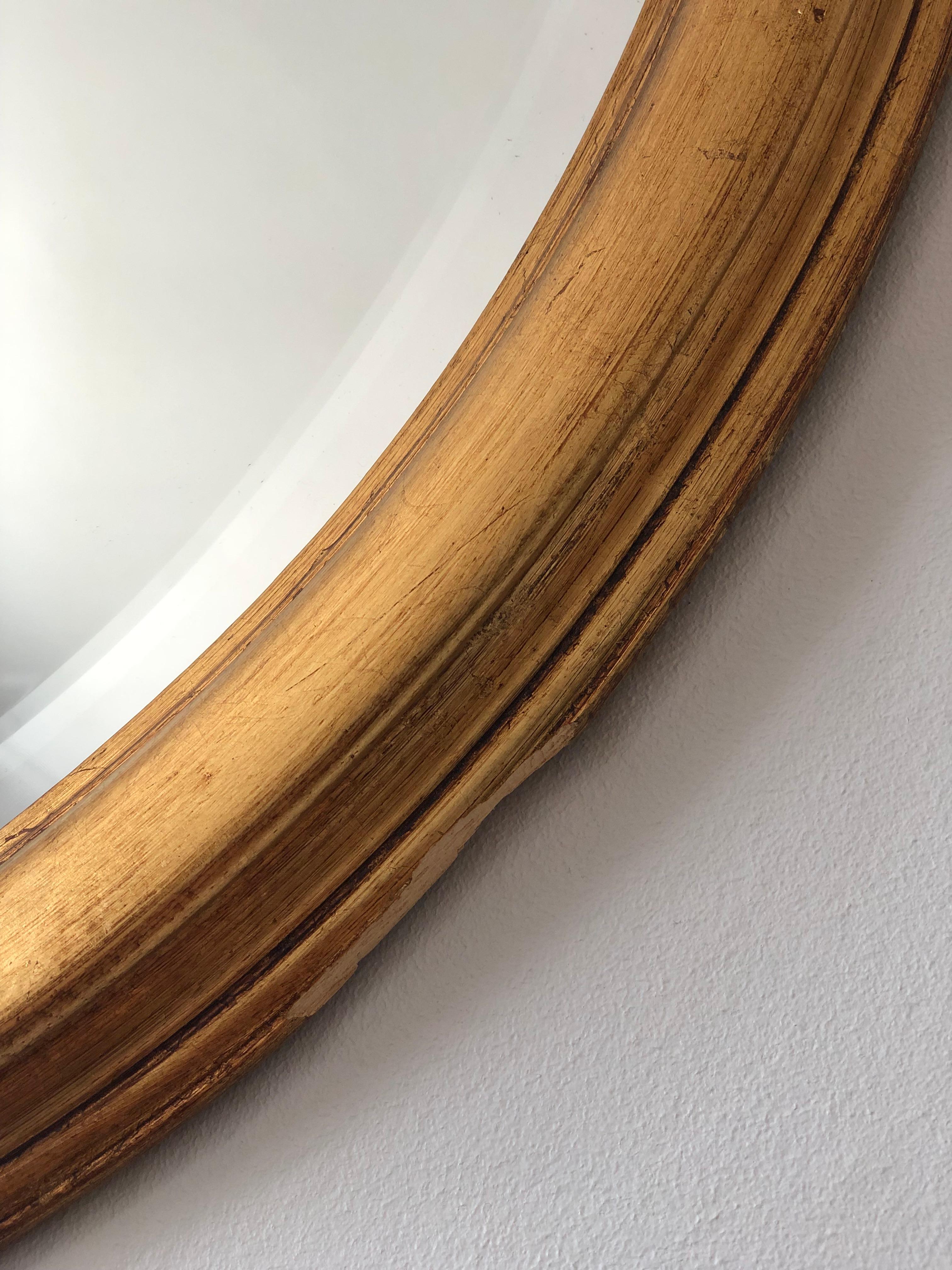 Miroir ovale en bois doré Bon état - En vente à Sakskøbing, DK