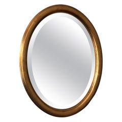 Vintage Belgian Oval Giltwood Mirror