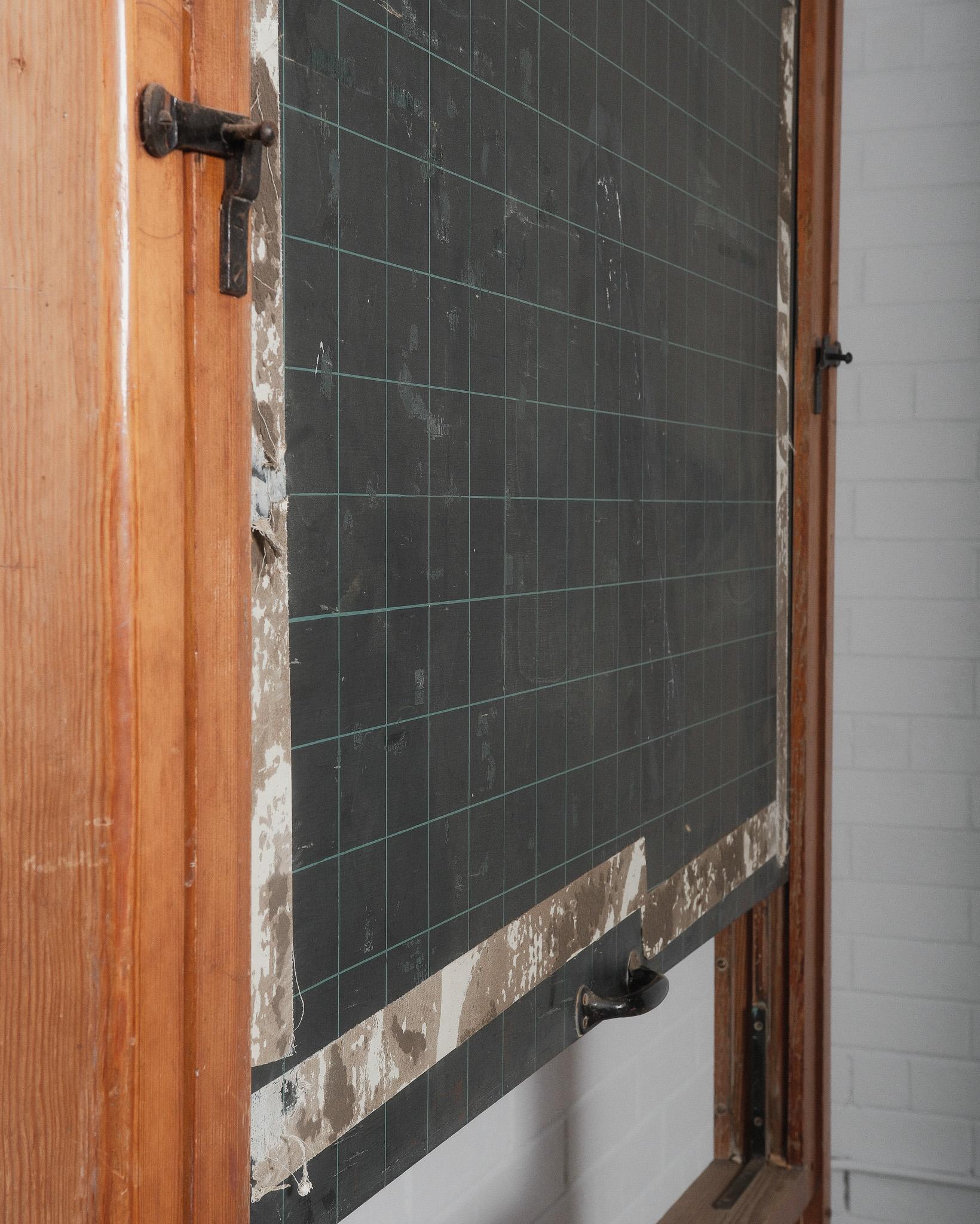Industrial Vintage Belgian Rolling Blackboard by Daniel Van Calbergh For Sale