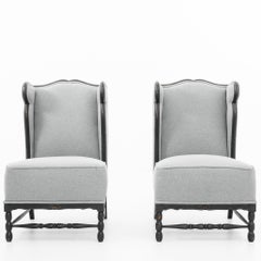 Vintage Belgian Slipper Chairs, a Pair