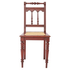 Sedia belga d’epoca tornita Sedia in legno degli anni ’40 con seduta in rattan nuova