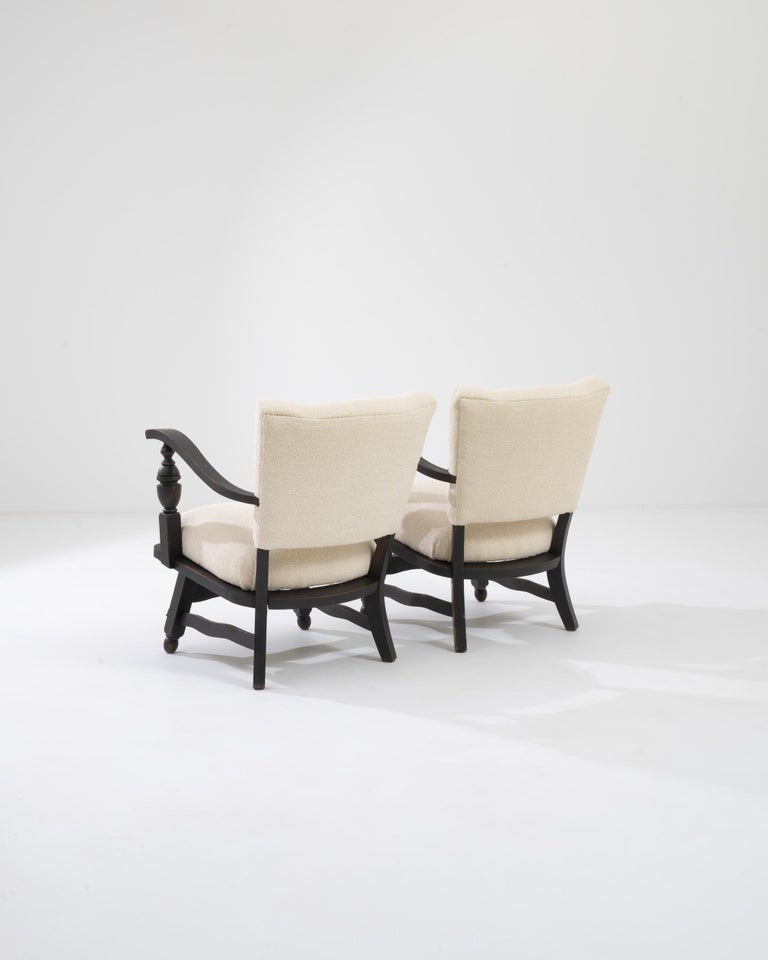 Vintage Belgian Upholstered Armchairs, a Pair For Sale at 1stDibs