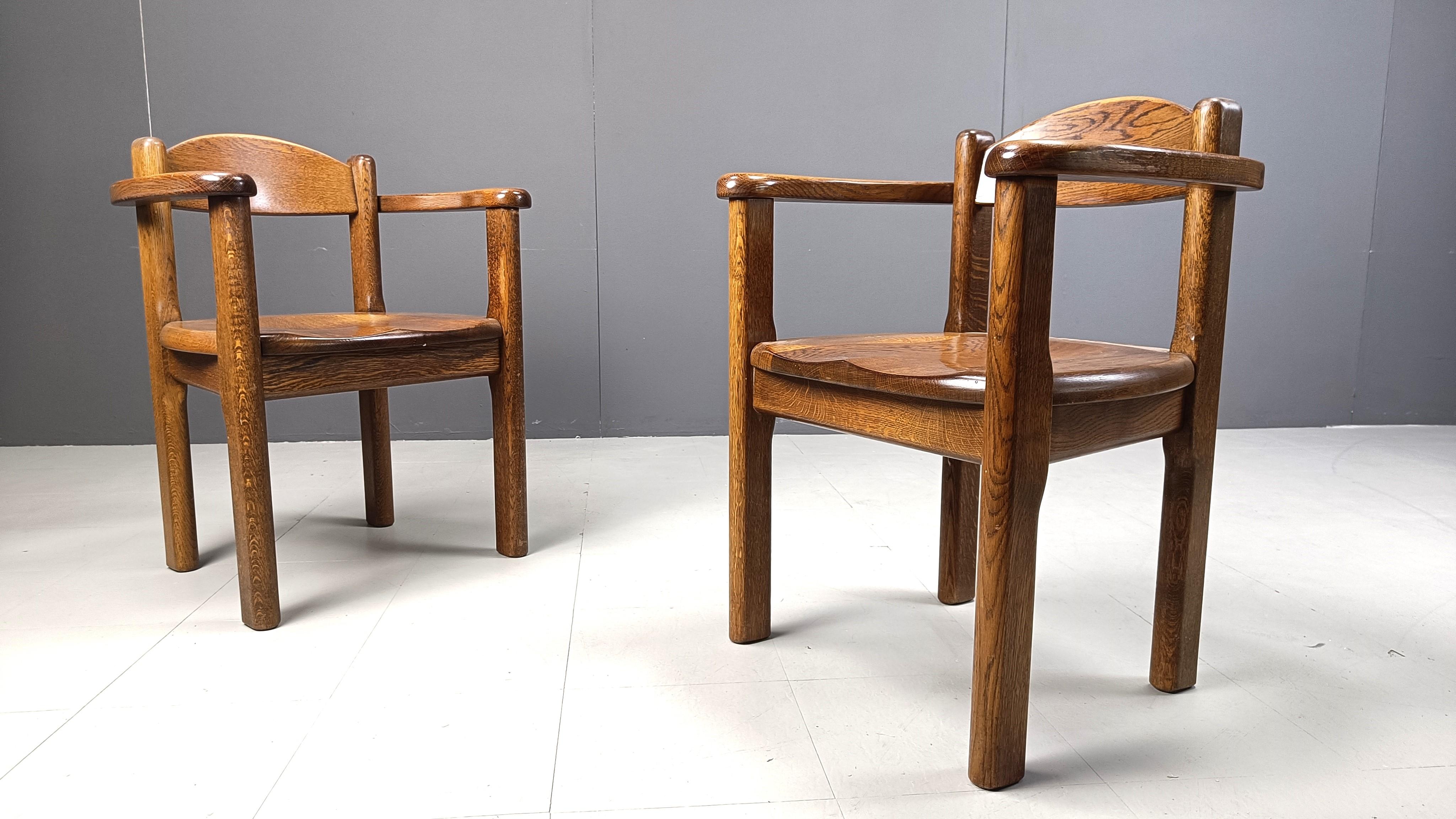 Fauteuils belges vintage en bois, 1970 en vente 3