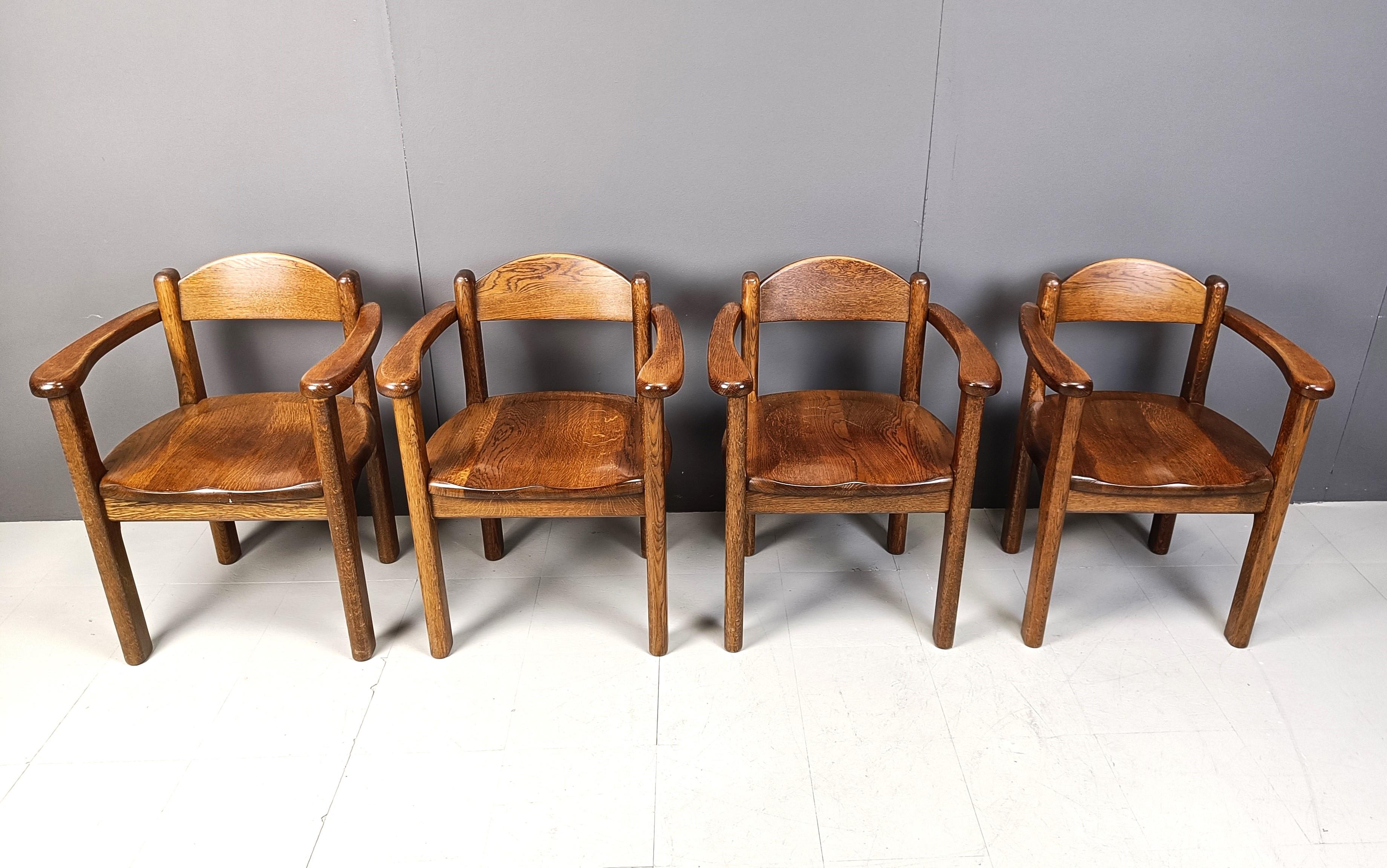 Mid-Century Modern Fauteuils belges vintage en bois, 1970 en vente