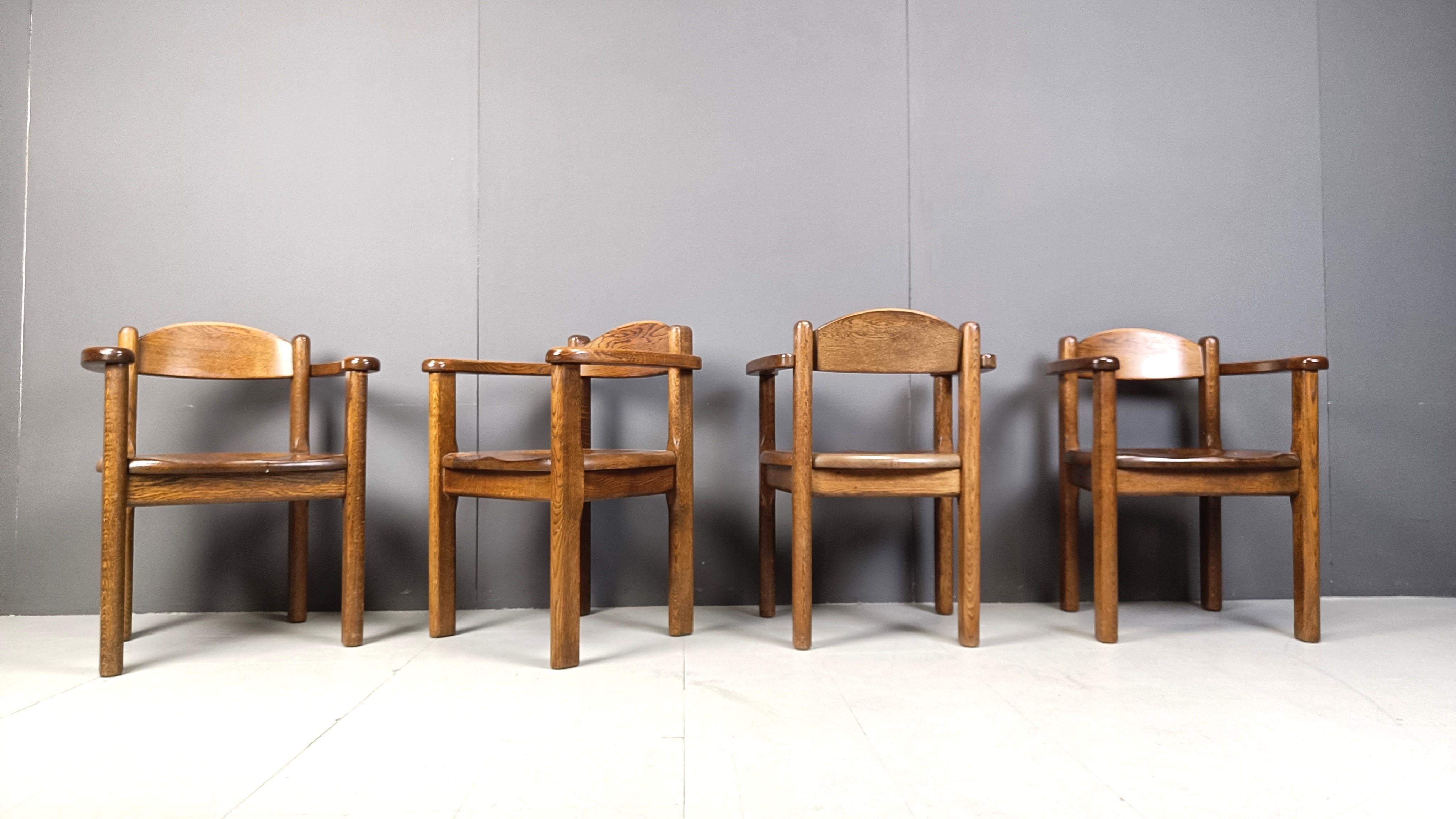 Fin du 20e siècle Fauteuils belges vintage en bois, 1970 en vente
