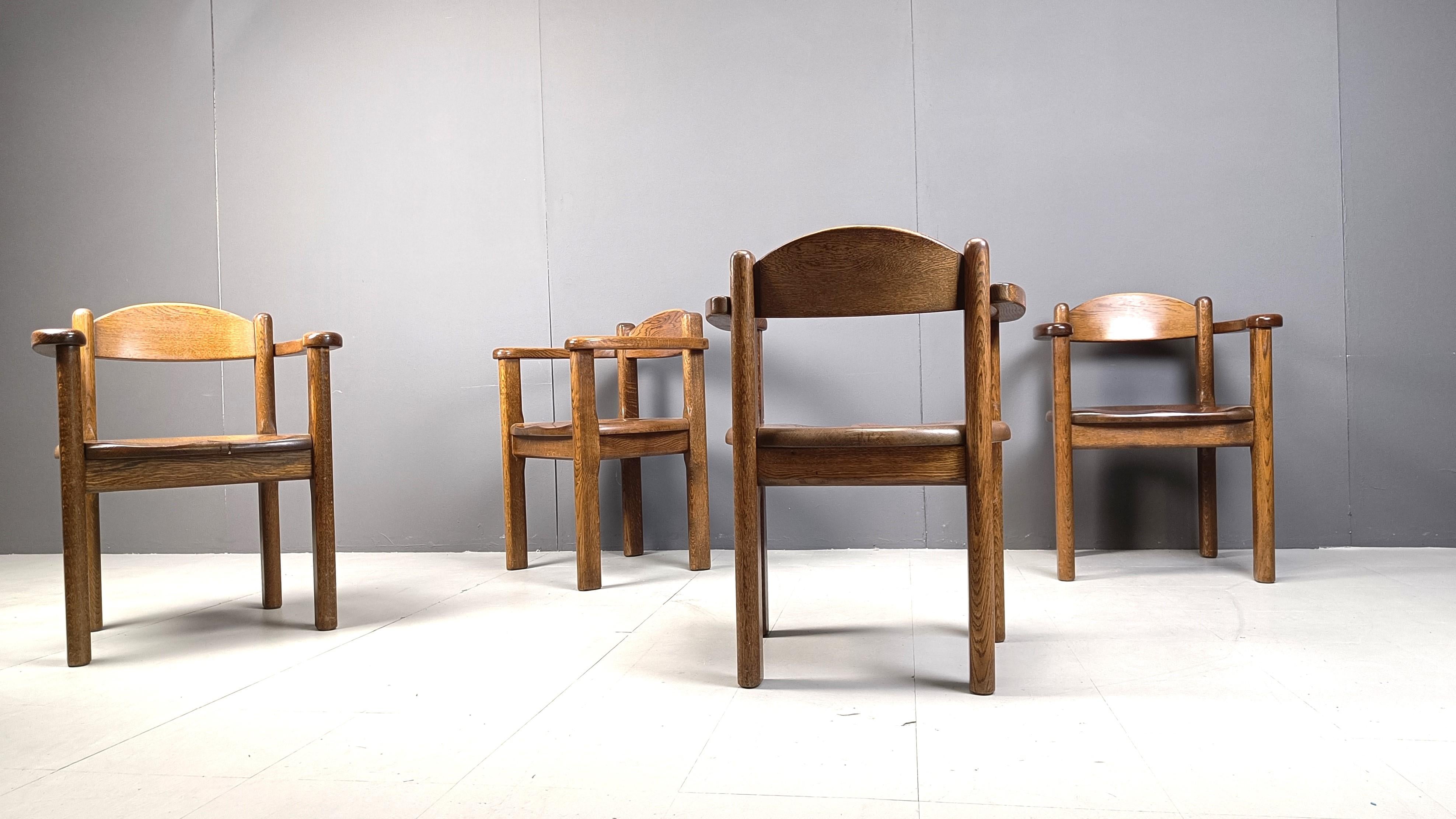 Fauteuils belges vintage en bois, 1970 en vente 1