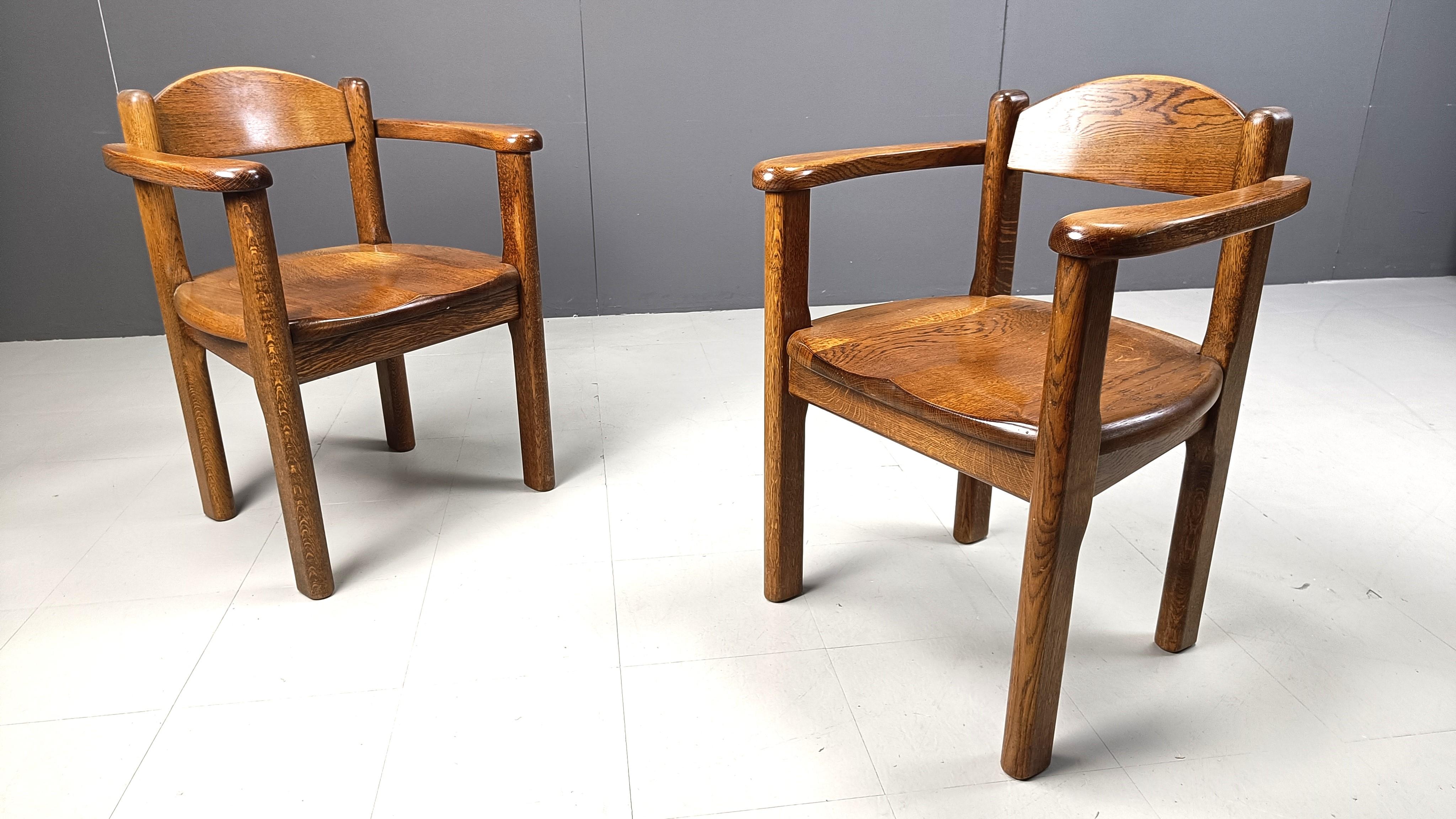 Fauteuils belges vintage en bois, 1970 en vente 2