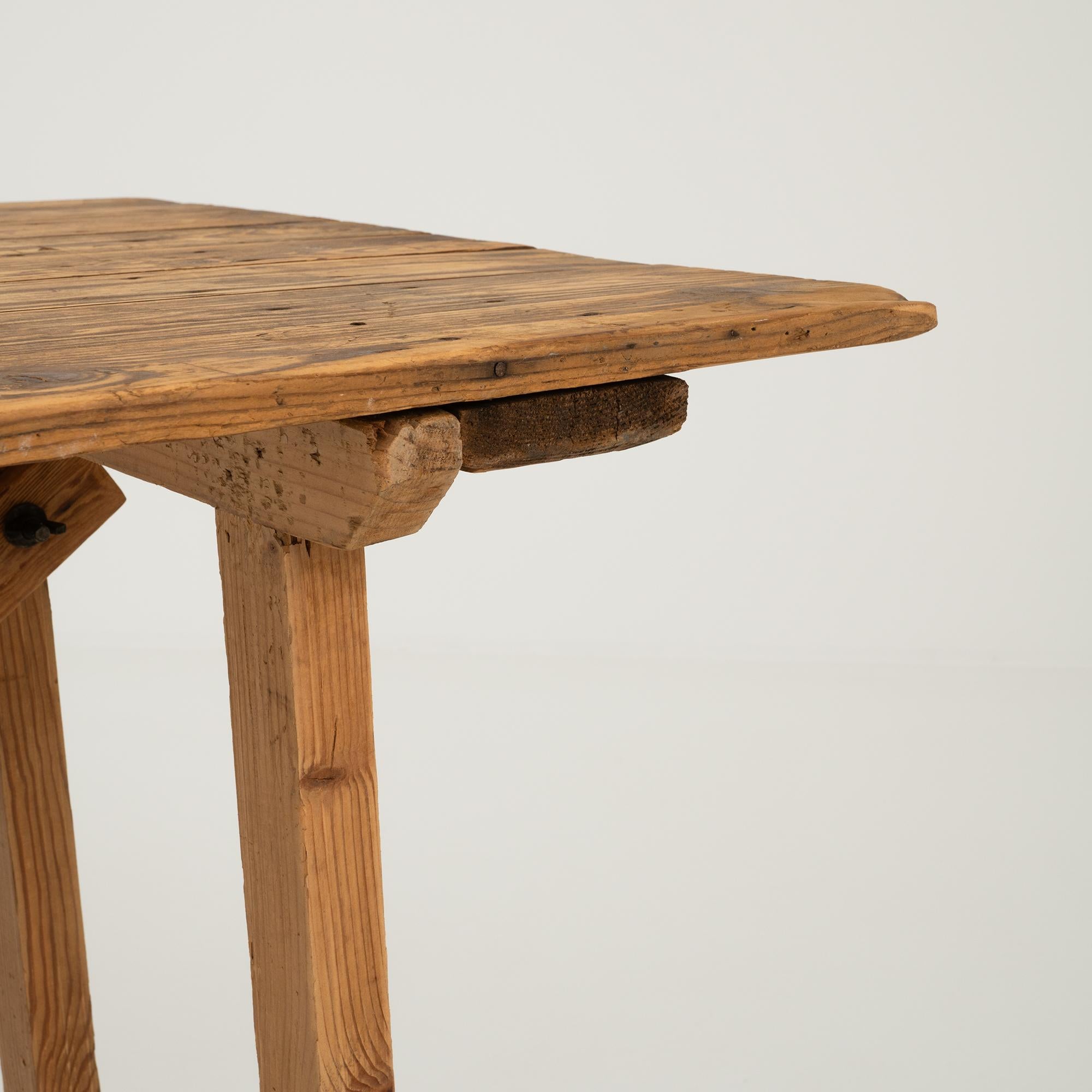 Vintage Belgian Wooden Table For Sale 4