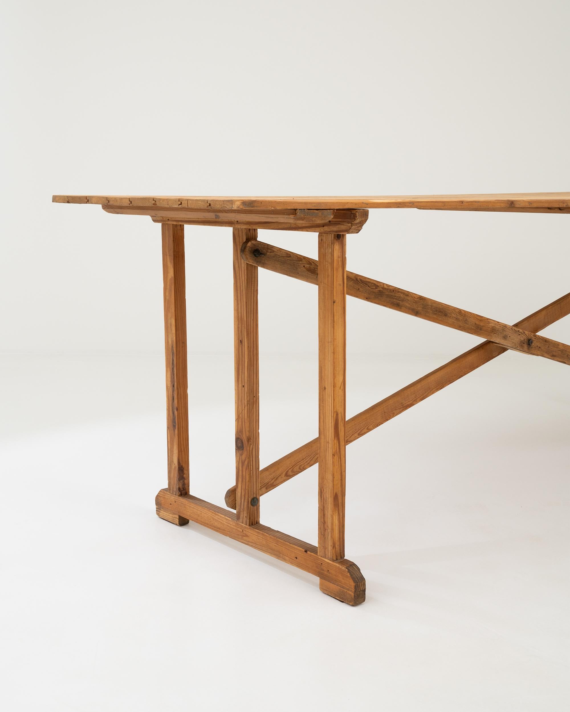 20th Century Vintage Belgian Wooden Table For Sale