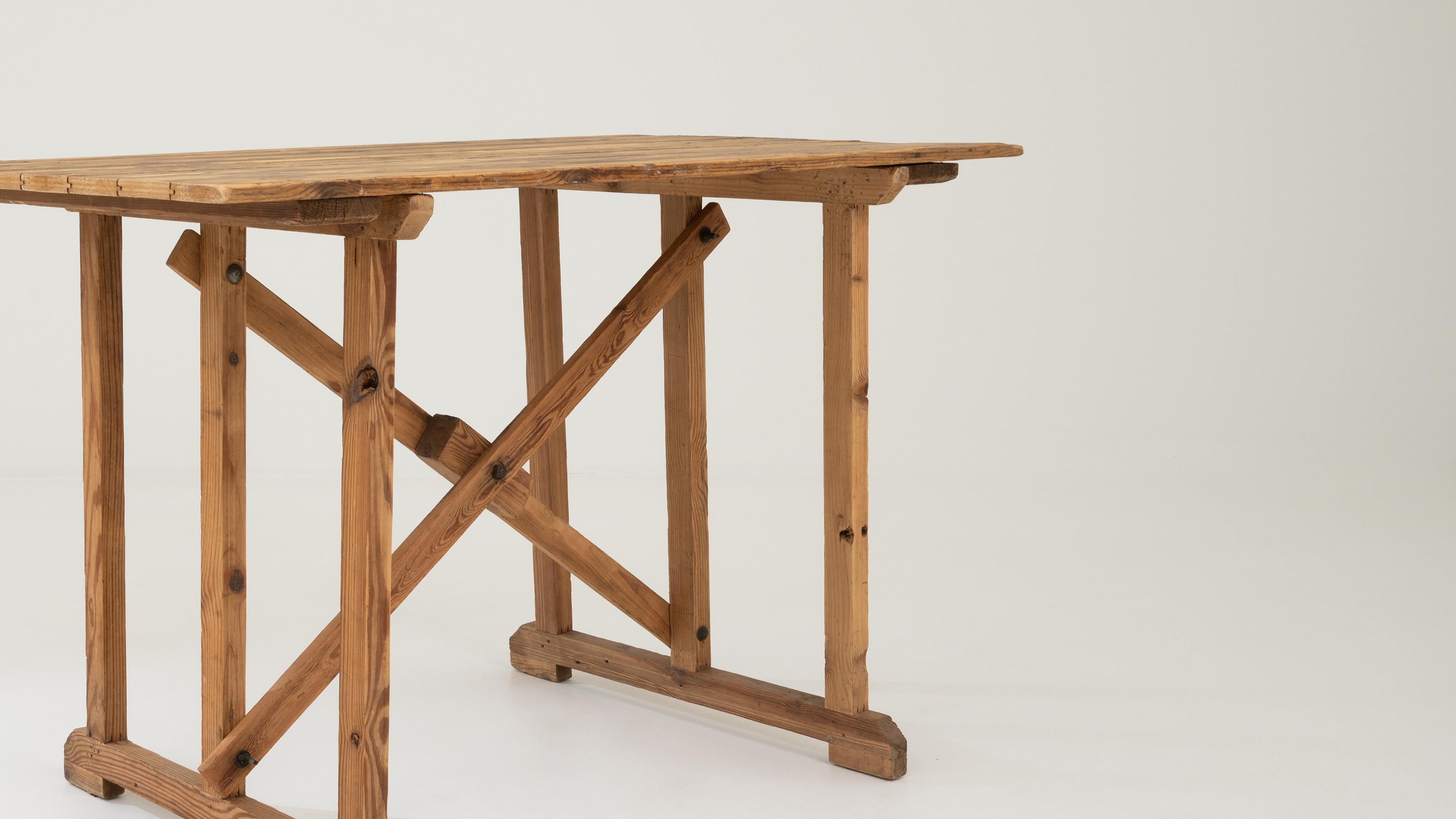 Vintage Belgian Wooden Table For Sale 2