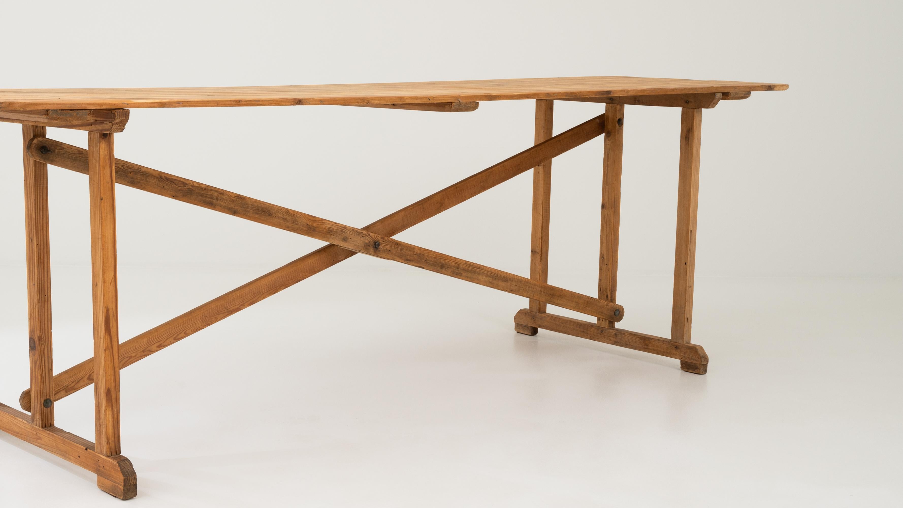 Vintage Belgian Wooden Table For Sale 2