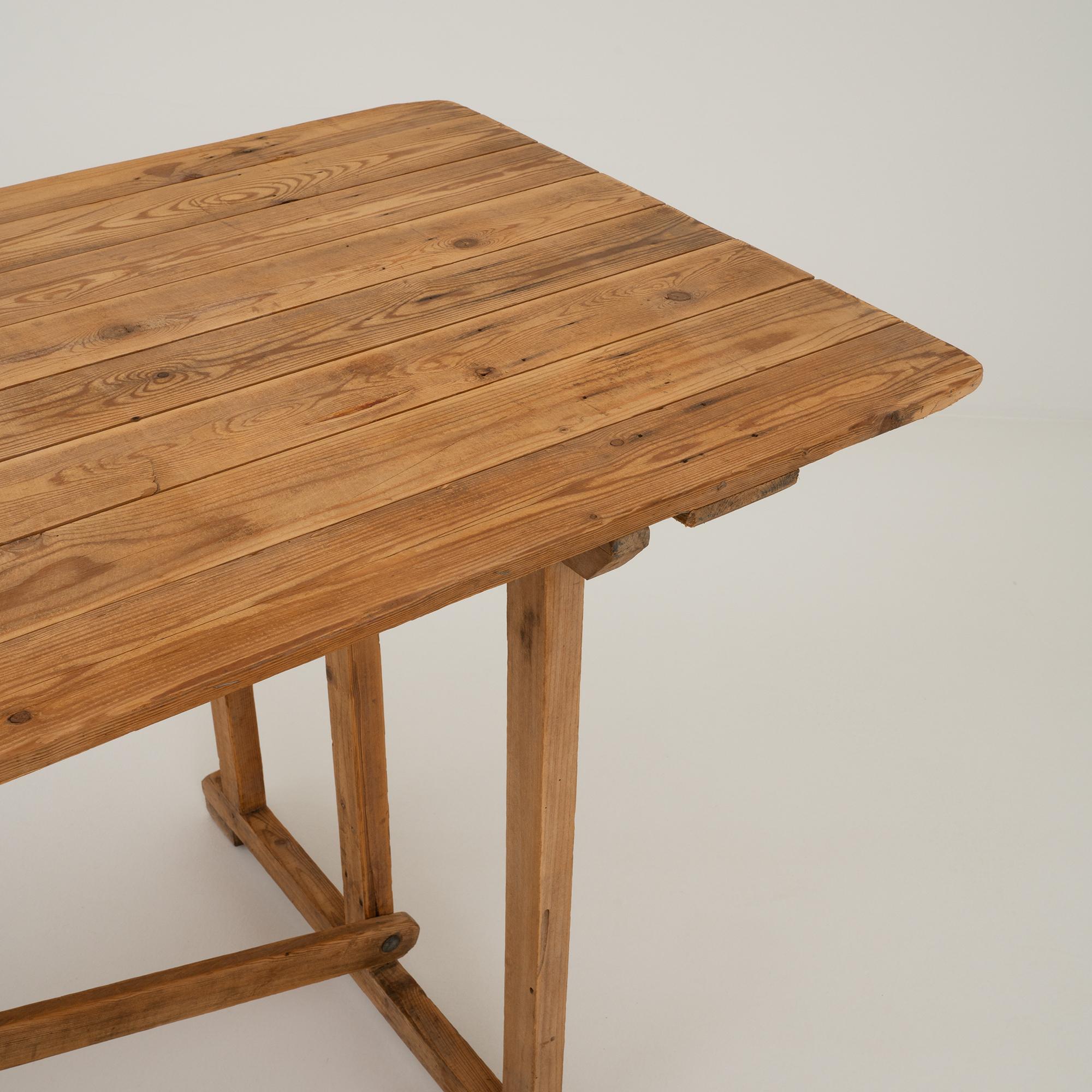 Vintage Belgian Wooden Table For Sale 3