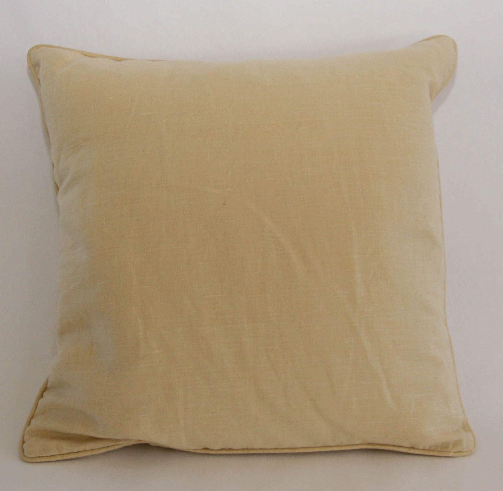 French Provincial Vintage Belgium Linen Country Throw Pillow For Sale
