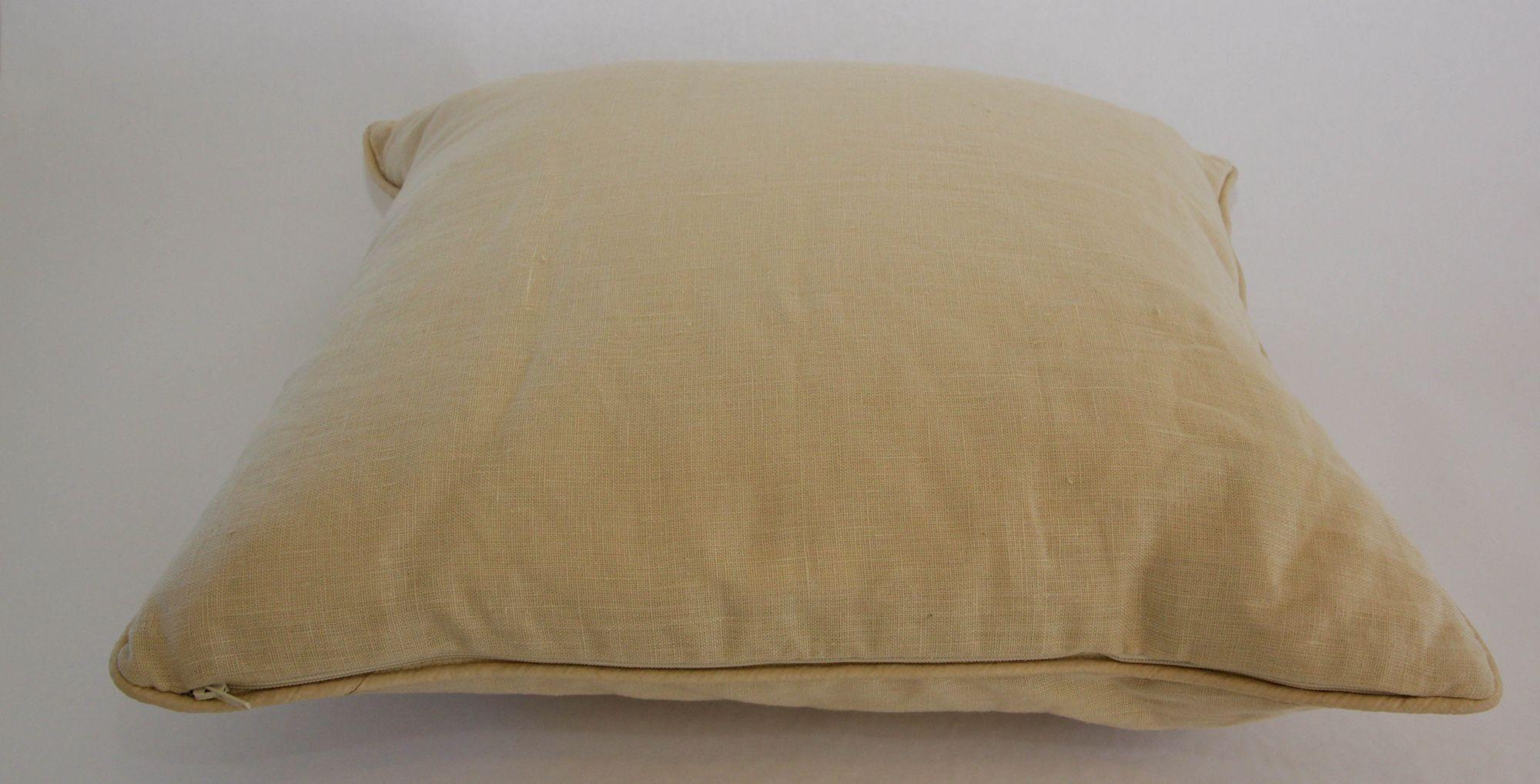 Vintage Belgium Linen Country Throw Pillow For Sale 2