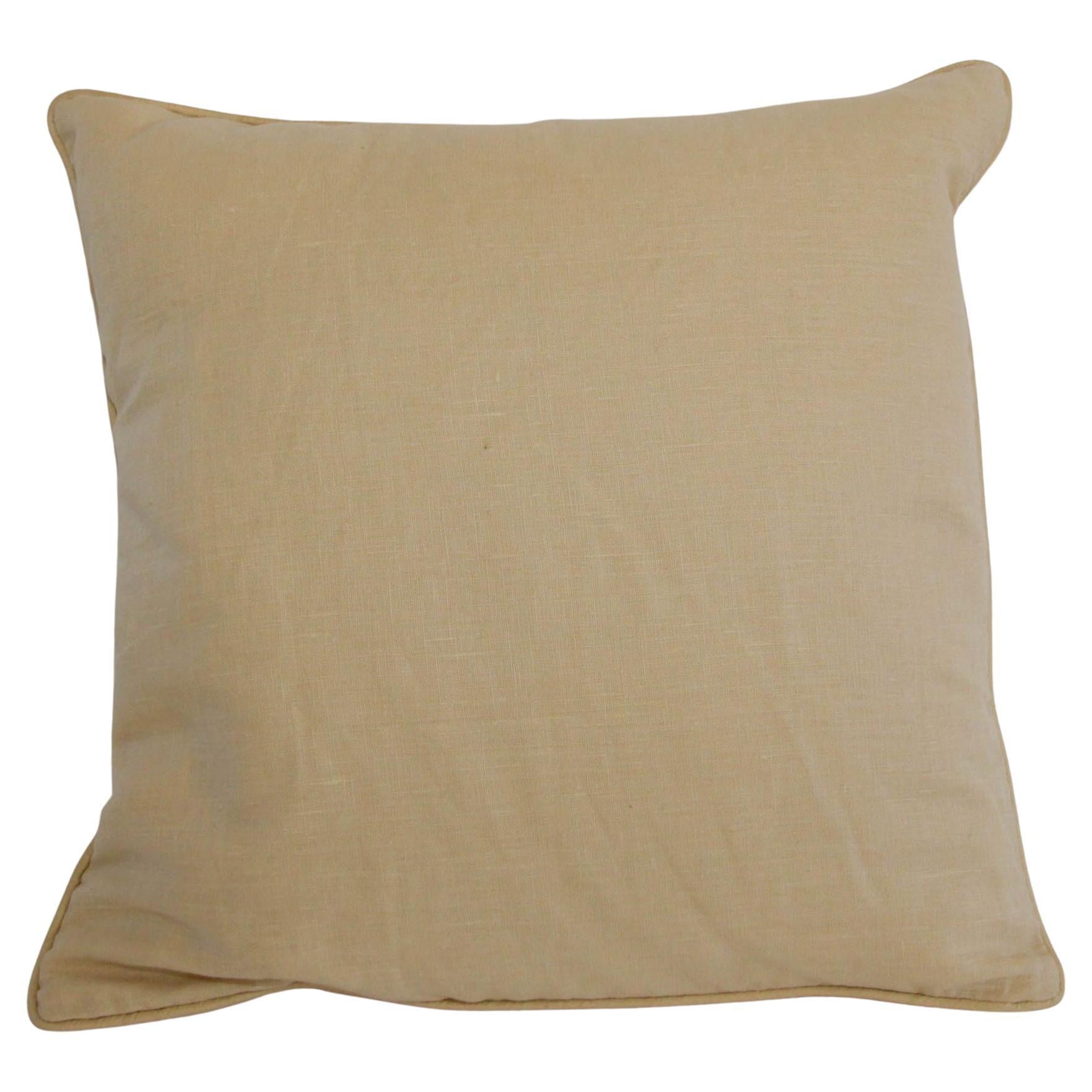 Vintage Belgium Linen Country Throw Pillow
