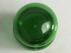Vintage Belgium Pharmacy Green Glass Jar with Lid