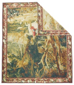 Vintage Belgium Pictorial Tapestry 7'5'' x 7'7''