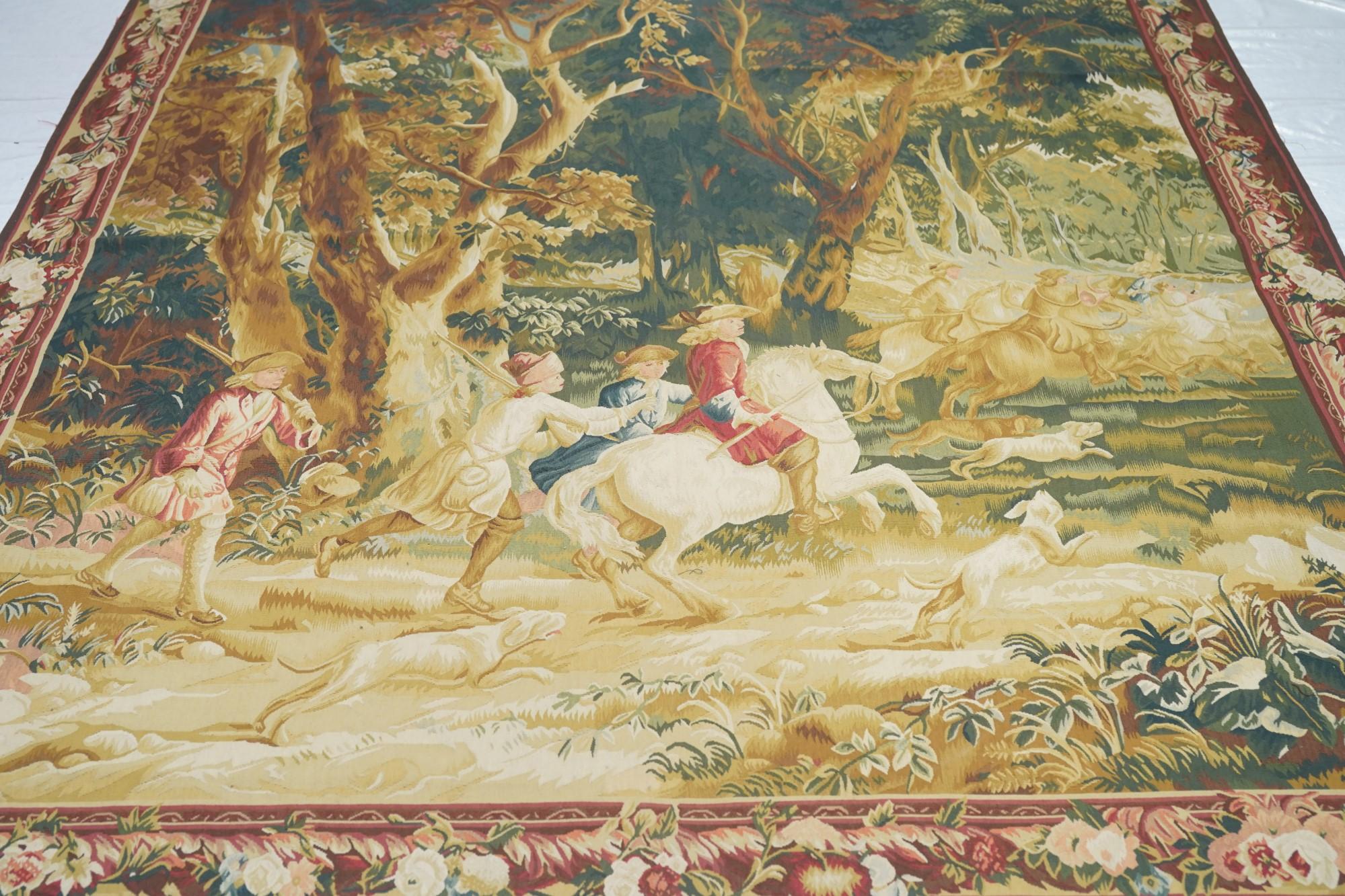 Vintage Belgium Pictorial Tapestry For Sale 1