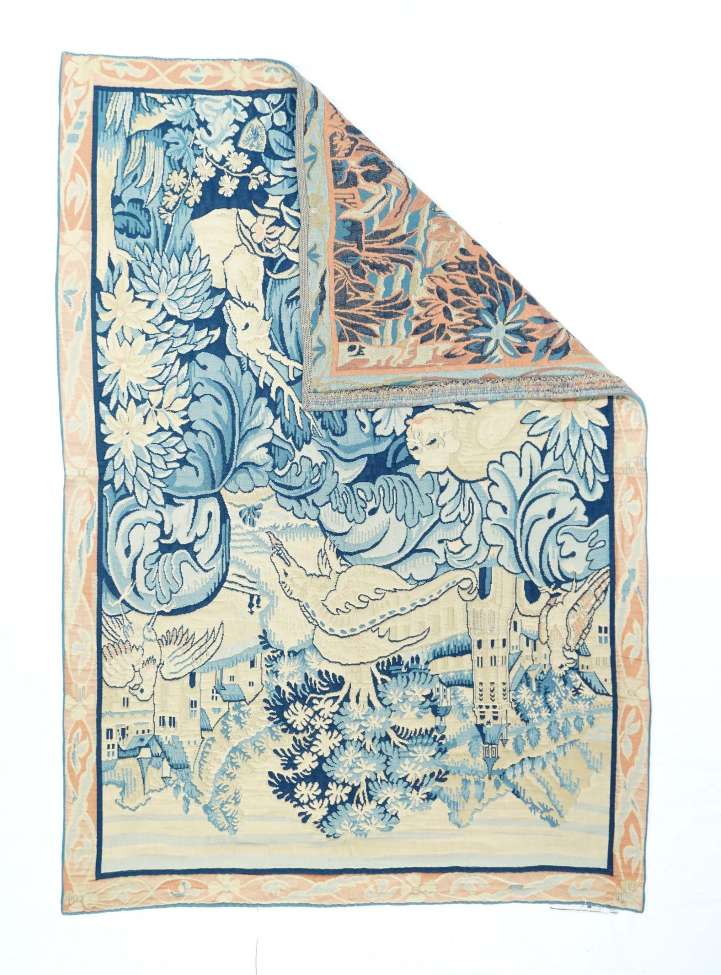 Vintage Belgium Verdure design Tapestry¬†4'2'' x 6'1''.
