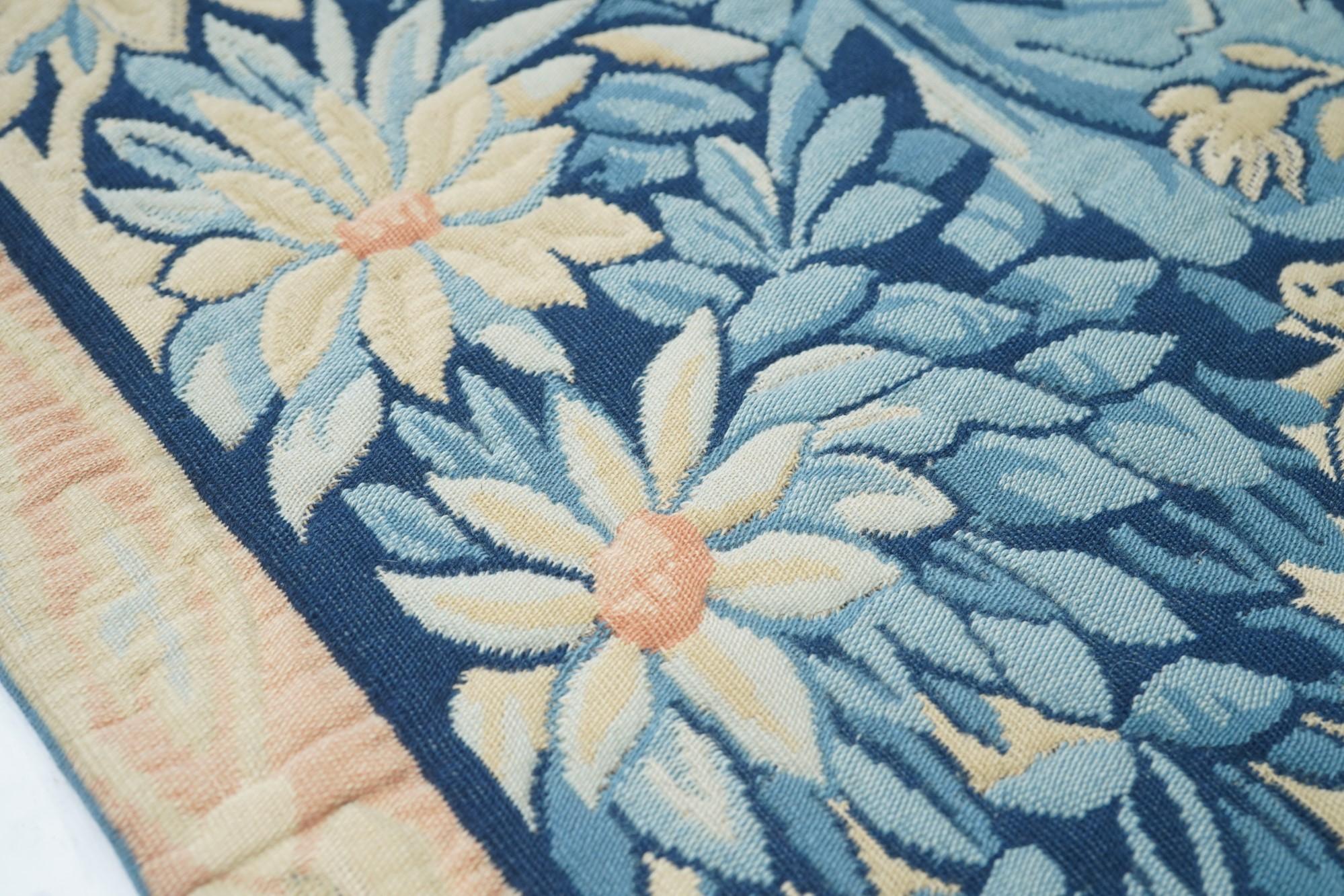 Mid-20th Century Vintage Belgium Verdure Design Tapestry Rug For Sale