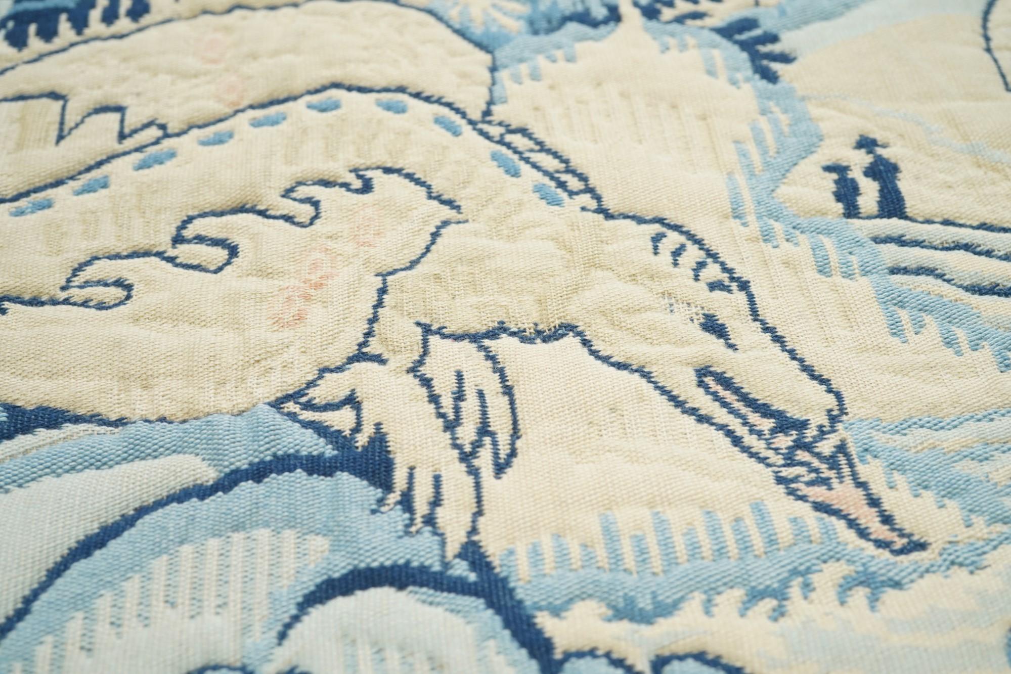 Wool Vintage Belgium Verdure Design Tapestry Rug For Sale